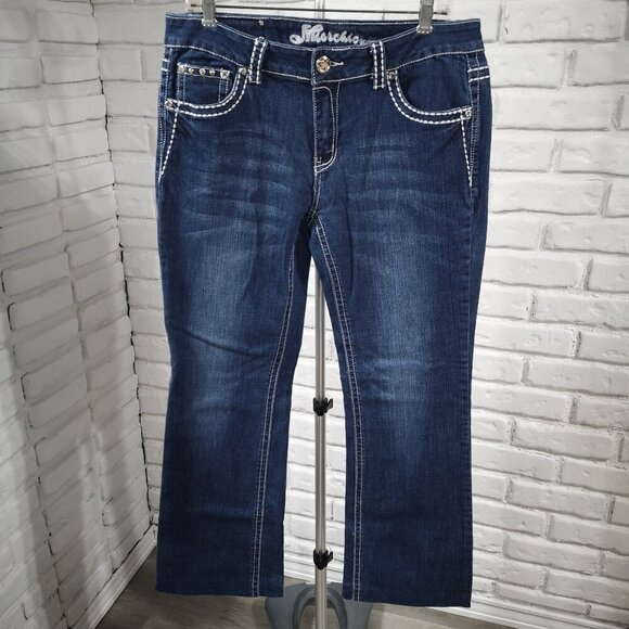 Miss Chic USA Ladies Medium Wash Size 15 Blue Jeans - Picture 1 of 15